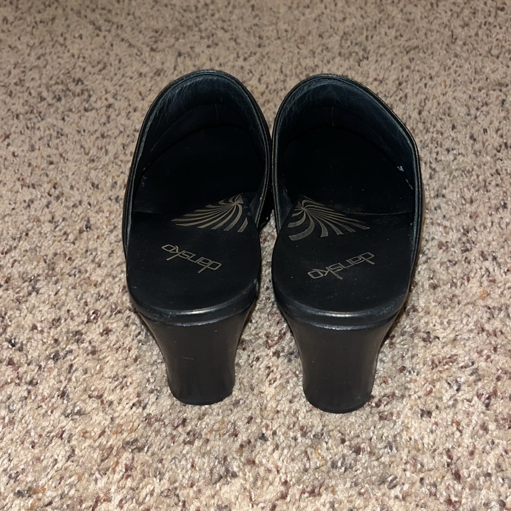 Dansko Rae Heeled Clogs Leather Studs Heels Slip On black US 10.5 or 11 - Picture 4 of 9